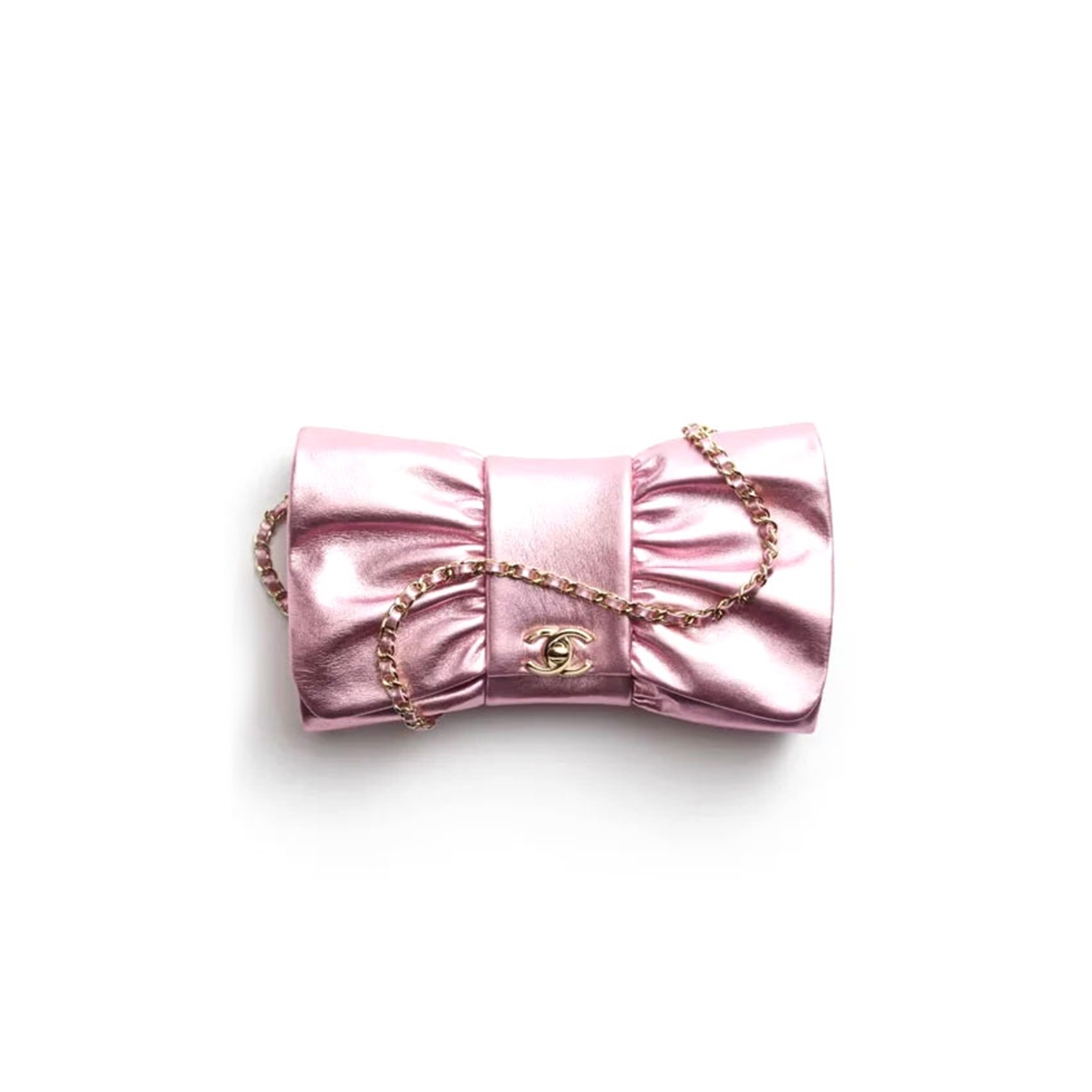 Ch*el 24b evening bag shiny lambskin as5129 (22*15*4cm)